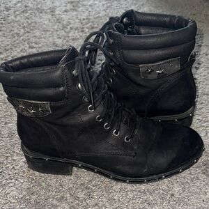 Rock & Candy Black Lace-Up Ankle Boots